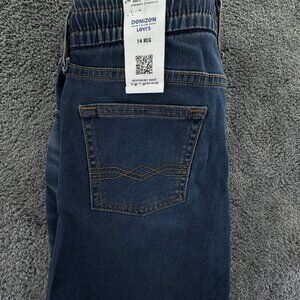 DENIZEN From Levi's Women's Jeans 14 Reg Blue Denim Elastic Waist Athletic Pull